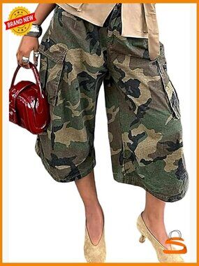 Baggy Cargo Jeans Wide Leg Camo Y2K Denim Pants